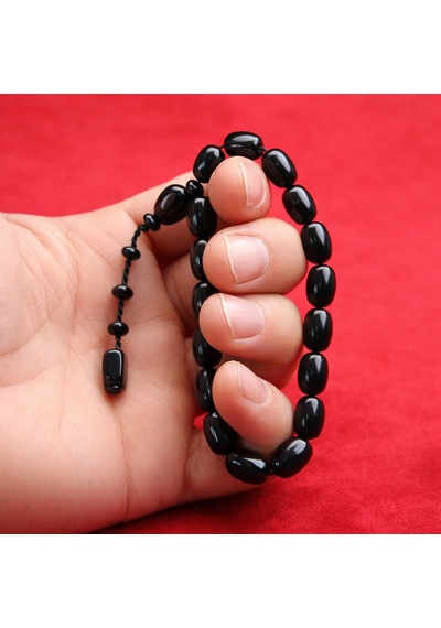 Aura Mini Boy Yumurta Kesim Tespih Siyah