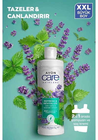 Avon Care Isırgan Otu Ve Lavanta Özleri Içeren Şampuan Ve Saç Kremi 700 Ml. İkili Set