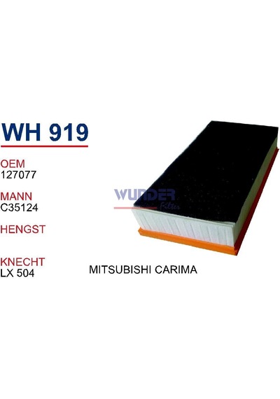 WUNDER WH919 HAVA FİLTRESİ - MiTSUBiSHi CARiSMA