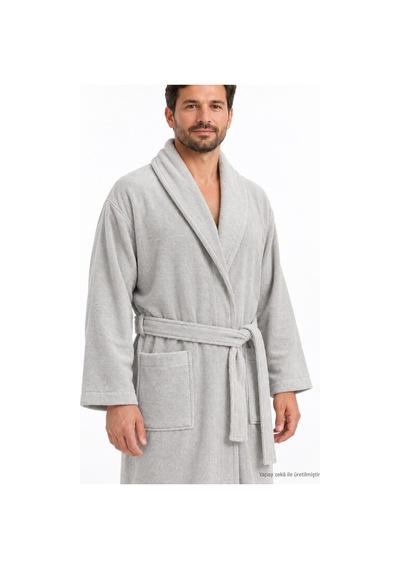 Özdilek Kadın/erkek Unisex Pamuklu Bornoz Xl - Açık Gri
