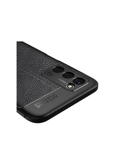 Smcase Oppo A55 5G Kılıf Kamera Korumalı Deri Dokulu Silikon