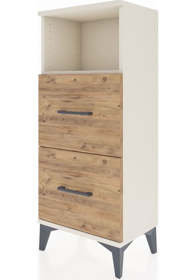 Arges Komodin Tek Raflı 2 Çekmeceli 44x30x106 Aytaşı-çam Aytaşı
