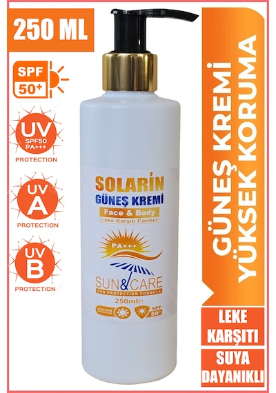 250ml Güneş Kremi - Spf 50+ Tüm Cilt Tiplerine Uygun Yüksek Korum