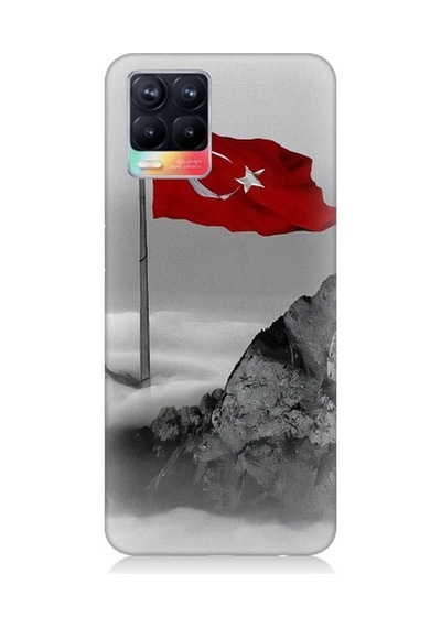 Realme 8 Uyumlu Bayrak Ve Dağ Desenli Silikon Kılıf