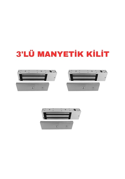Sr-500 500 Kg Manyetik Kilit 12v/24v Elektromanyetik Kapı Kilidi 3 Adet