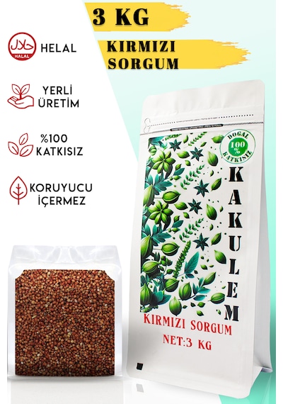 Kakulem Sertifikalı Kırmızı Sorgum Dal Darı 3 Kg