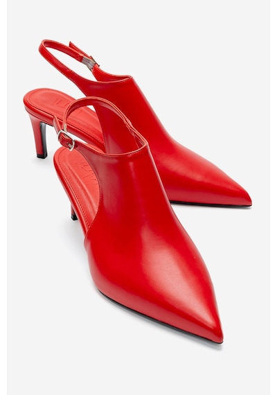 Luvishoes Rosalıe Kırmızı Cilt Sivri Burunlu Kadın Topuklu Ayakkabı