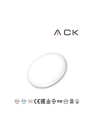 18w Cct Üç Renk Ayarlanabilir Yuvarlak Sıva Üstü / Sıva Altı Led Panel - Beyaz Kasa 1650lm - 926494970 Diğer