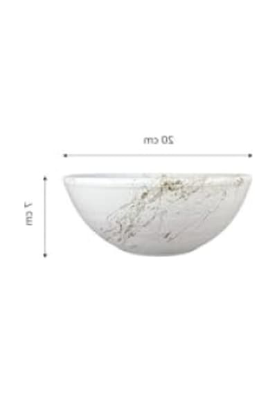Beyaz Gold Mermer Efektli 20 Cm Çapında Bitki Sunumluk Saksı