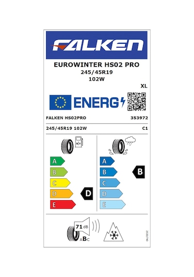 Falken 245/45R19 102W XL Eurowinter Hs02 Pro Kış Lastiği 2026