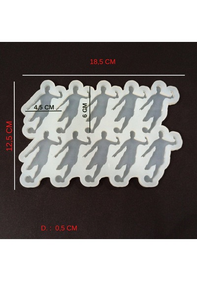 Epoksi Reçine Silikon Kalıp Çoklu Futbolcu Figür Anahtarlık Magnet Kalıbı 1. Kalite Hb13065-0008