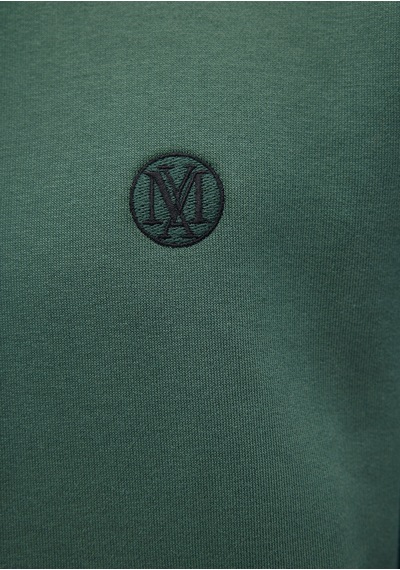 Mavi - Mavi Logo Nakışlı Kapüşonlu Yeşil Sweatshirt 065809-71580 Yeşil