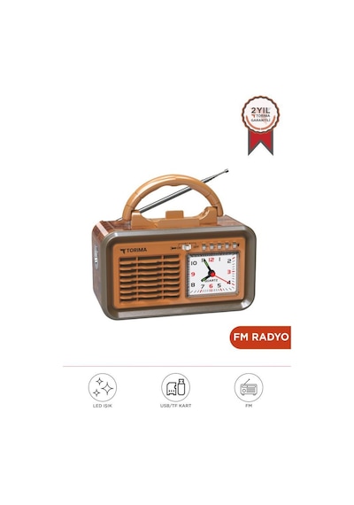 Torima D60 Ahşap Nostalji Radyo Kablosuz Bluetooth Hoparlör