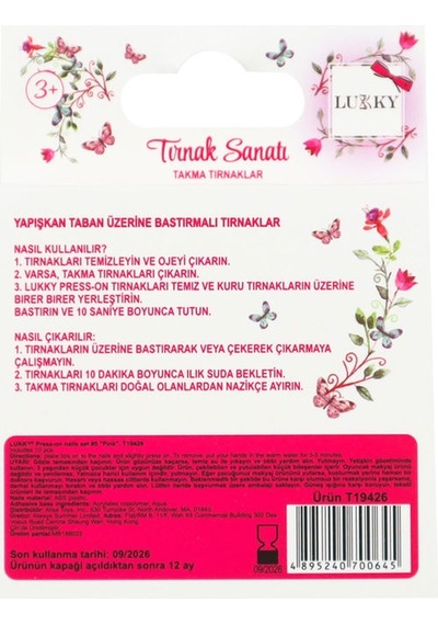 Lukky Kalp Baskılı Yapışkanlı Takma Tırnak Seti