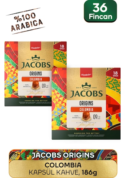 Jacobs Origins Colombia Nespresso Uyumlu Alüminyum Kapsül Kahve 36 Kapsül Diğer