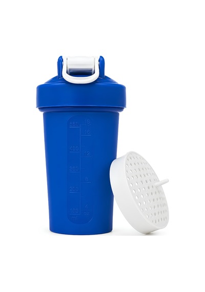 Gym Shaker 550 Ml Ölçekli Sızdırmaz Kapaklı Protein Shaker Mavi