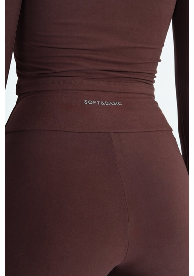 Soft&Basic Kadın Slım Fit Esnek Kahverengi Tayt Kahverengi
