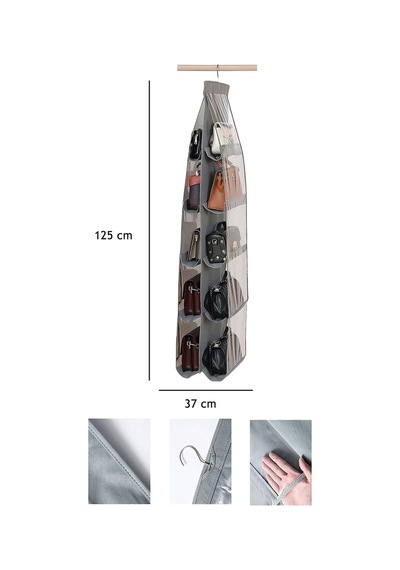 10 Cepli Dolap Içi Çanta Ve Ayakkabı Düzenleyici Geniş Hacimli Şeffaf Pencereli Organizer 125cmx37cm Diğer