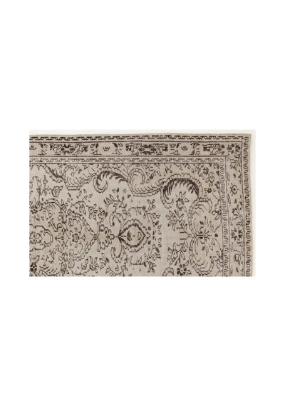 El Dokuması Vintage Yün-pamuk Bej Halı 4277 147 X 273 Cm