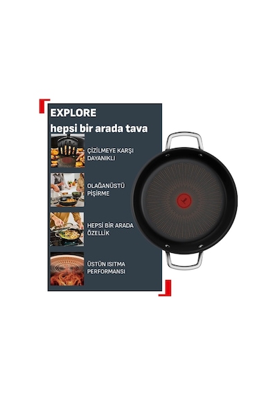Tefal Explore Fusion Core 9x Şef Tavası - 28 Cm 001 Siyah