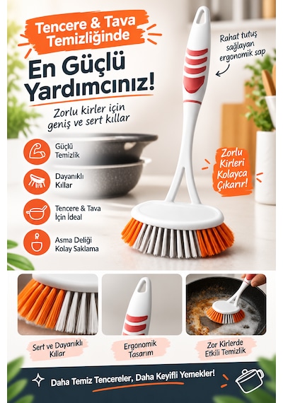 5'li Fırça Seti - Banyo, Bulaşık, Lavabo, Toz Alma Ve Halı, Yer Fırçası - Tek Set İle Tüm Işler