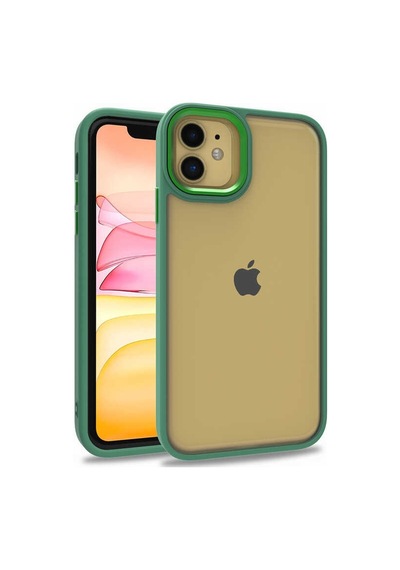 Apple Uyumlu iPhone 11 Kapak Metal Kamera Korumalı Arkası Şeffaf Silikon Kılıf - Lila