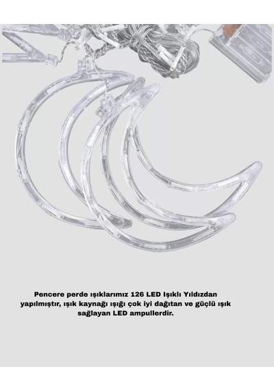 Home Prizli Yıldız Ay Perde Led Işık Ev Ve Organizasyon Dekoru