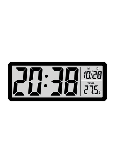 Lcd Dijital Duvar Saati 20x8 Cm Usb & Pilli, Saat Tarih Sıcaklık Gösterimli, Modern Tasarım, Masaüstü & Duvar