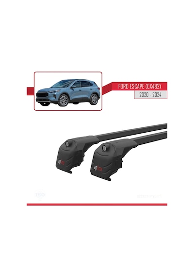 Ford Escape Cx482 2020 Ve Sonrası İle Uyumlu Ace-2 Ara Atkı Tavan Barı Siyah