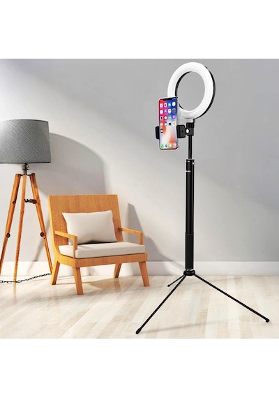 2ın1 6inç Tripod Standl -video Selfie Stüdyo Makyaj Işığı-160cm