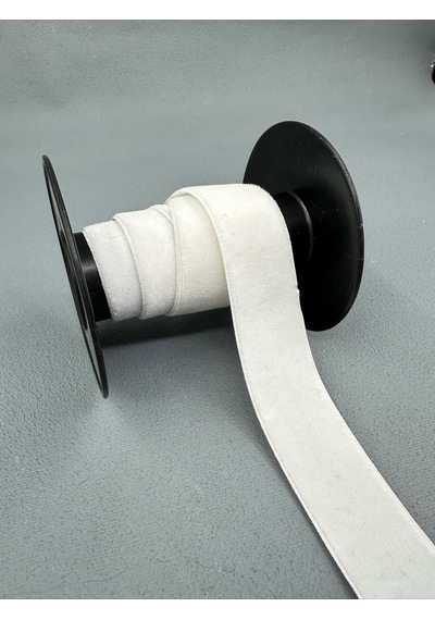2.5 Cm Likralı Esnek Kadife-5 Metre-beyaz