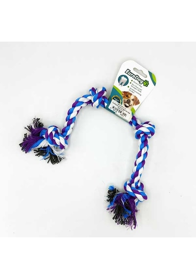 Eurodog - 751 - Diş İpi Dört Düğüm Mor Mavi Beyaz - Edntrend - 50 Cm