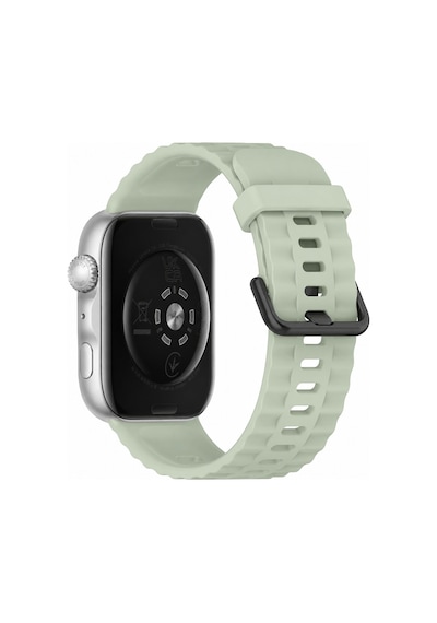 Huawei Watch Fit5 İle Uyumlu Tırtıklı Metal Tokalı Spor Silikon Kordon