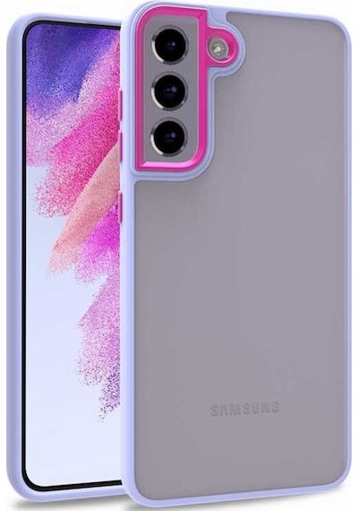 Galaxy S21 Fe Kılıf Zore Flora Buton,Kenar Çevresi Renkli Kılıf