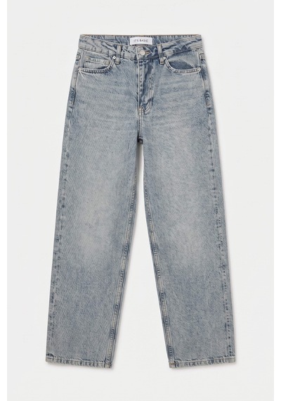Itsbasic Kadın Kot Renk 4s6-32 Relax Fit Esnek Kumaş Denim Jean Mavi