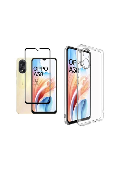Oppo A38 İle Uyumlu Telefon Kılıfı Ve 5d Tam Kaplayan Cam Ekran Koruyucu