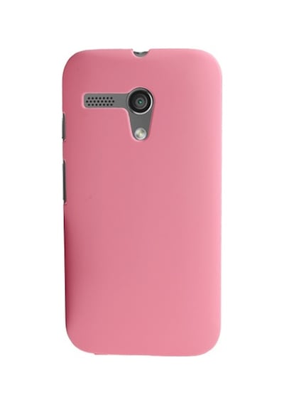Moto G İle Uyumlu Sert Kauçuk Kılıf Pembe