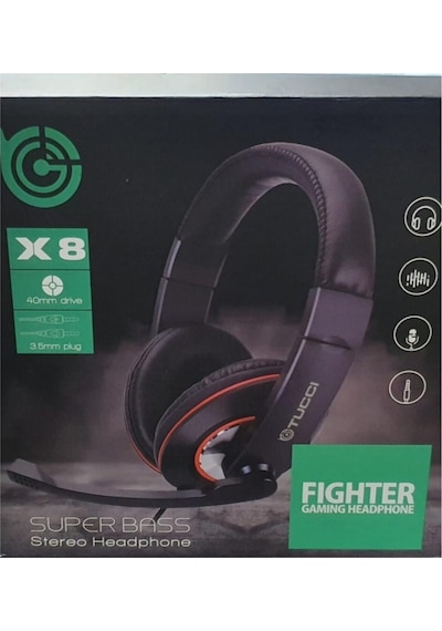 X8 Süper Bass Streo Oyun Oyuncu Kulaklığı Bilgisayar Notebook Laptop Tablet Cep Telefonu Full U
