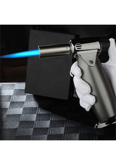 Bütan Torch Pürmüz Çakmak 1300 Derece Siyah Renk Metal