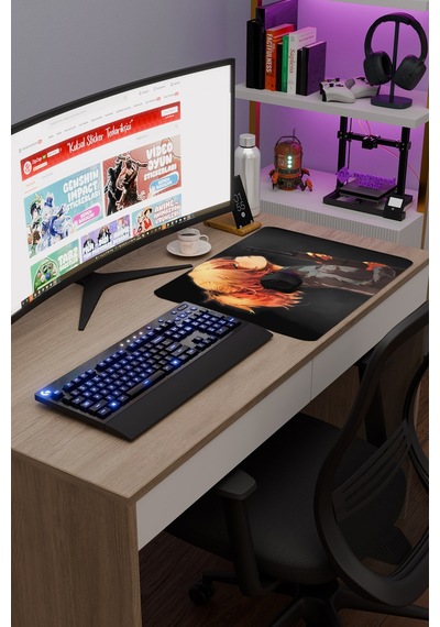 Youjo Senki Kaymaz Dikişli Kauçuk Oyuncu Mousepad V3 - 48x40 Xl Gaming Mouse Pad Fare Altlığı