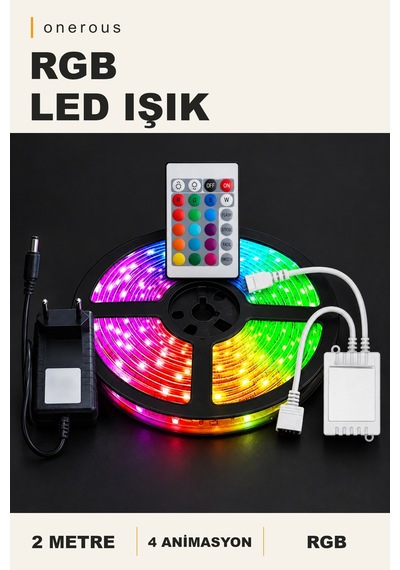 Onerous 2 M Rgb Led Işık, 16 Renk, 4 Animasyon Çok Renkli 96650783