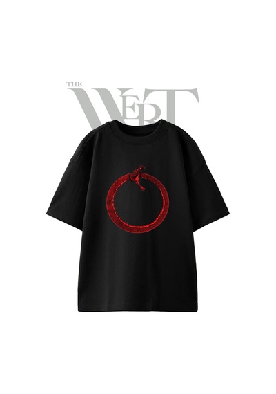 Thewert Ouroboros 1 Tasarım Baskılı Ünisex Siyah Oversize T-shirt