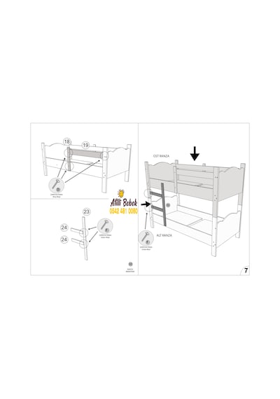 Afillibebek Ranza Ikili Ayrılabilen Mdf Profilli 90x190 Beyaz