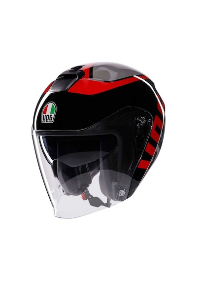 Agv Irides Valenza Güneş Vizörlü Açık Kask Mat Gri Siyah Kırmızı