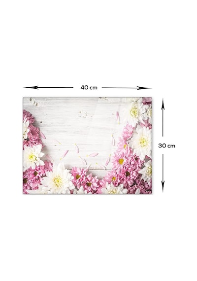 Tr Pembe Kasımpatı Cam Kesme Tahtası 30cm X 40cm Genel