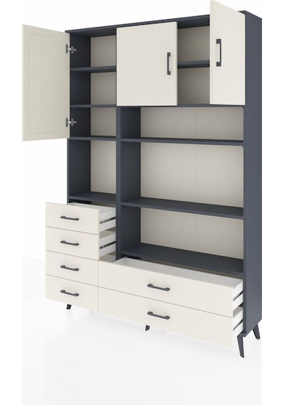 Arges Dolap 9 Raflı 6 Çekmeceli 3 Kapaklı 132x30x195 Antrasit-aytaşı/aytaşı Aytası/aytası Arges Dolap 9 Raflı 6 Çekmeceli 3 Kapaklı 132x30x195 Antrasit-aytaşı/aytaşı Aytası/aytası