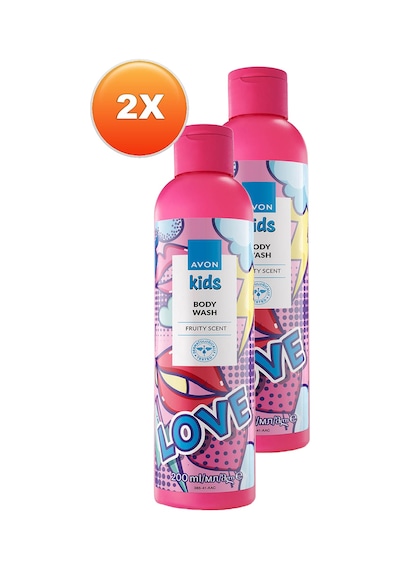Kids Love Çocuklar İçin Meyve Kokulu Vücut Şampuanı 200 Ml. İkili Set