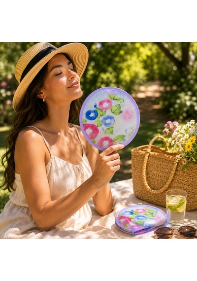 Bakgelal Katlanabilir Cep Yelpazesi 21 Cm Kılıflı Kore Yelpazesi Ultra Hafif, Katlanabilir, 10 Farklı Desen Seçeneği Plaj, Seyahat, Festival Ve Günlük Kullanım İçin - 03-11-000008
