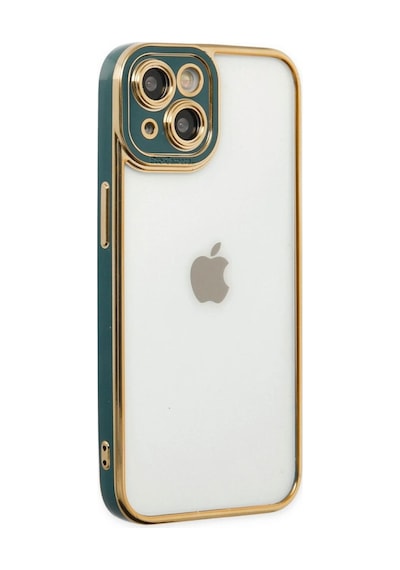 Apple İphone 14 Plus Kılıf Liva Lens Silikon - Yeşil Çok Renkli