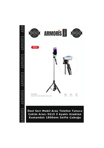 Özel Seri Mobil Araç Telefon Tutucu Çekim Aracı Ss15 3 Ayaklı Uzaktan Kumandalı 1800mm Selfie Çubuğu